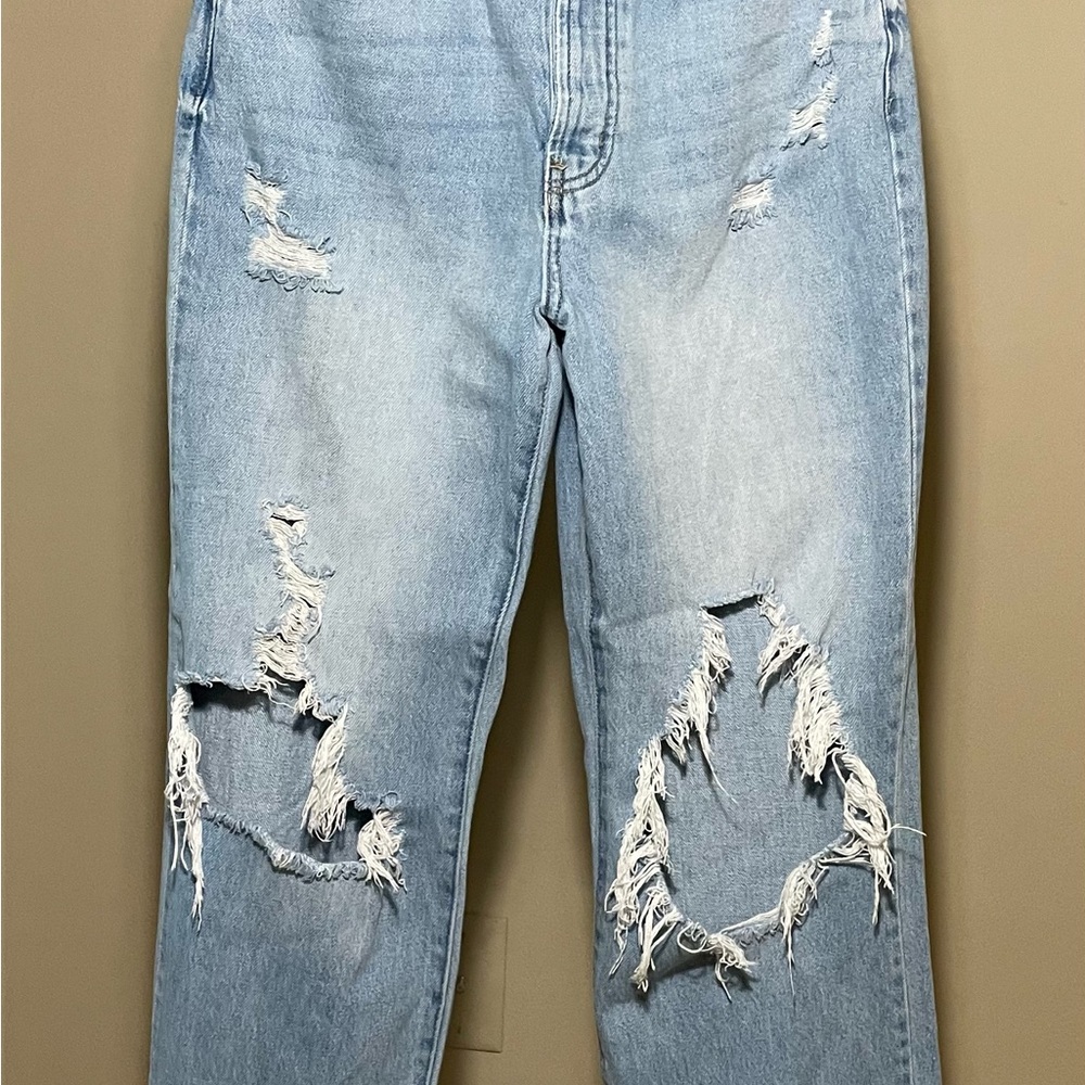 Cello Light Blue Ripped Boyfriend Jeans